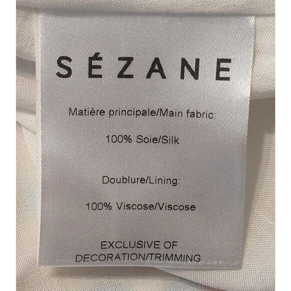 Sézane Armelle Silk Maxi Dress Size 40 US 8 Medium Full Wrap Short Sleeve - Picture 8 of 12